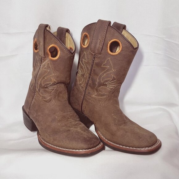 Masterson Boot Company-Style RB2011C-Size 11-Tan/Orange Leather-Pull Taps-Boys - Picture 3 of 16